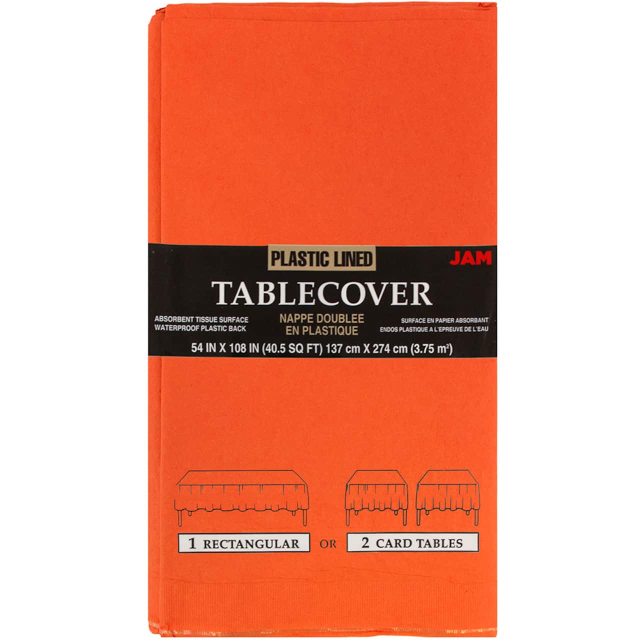 JAM Paper 108" Rectangular Plastic Lined Paper Table Cover